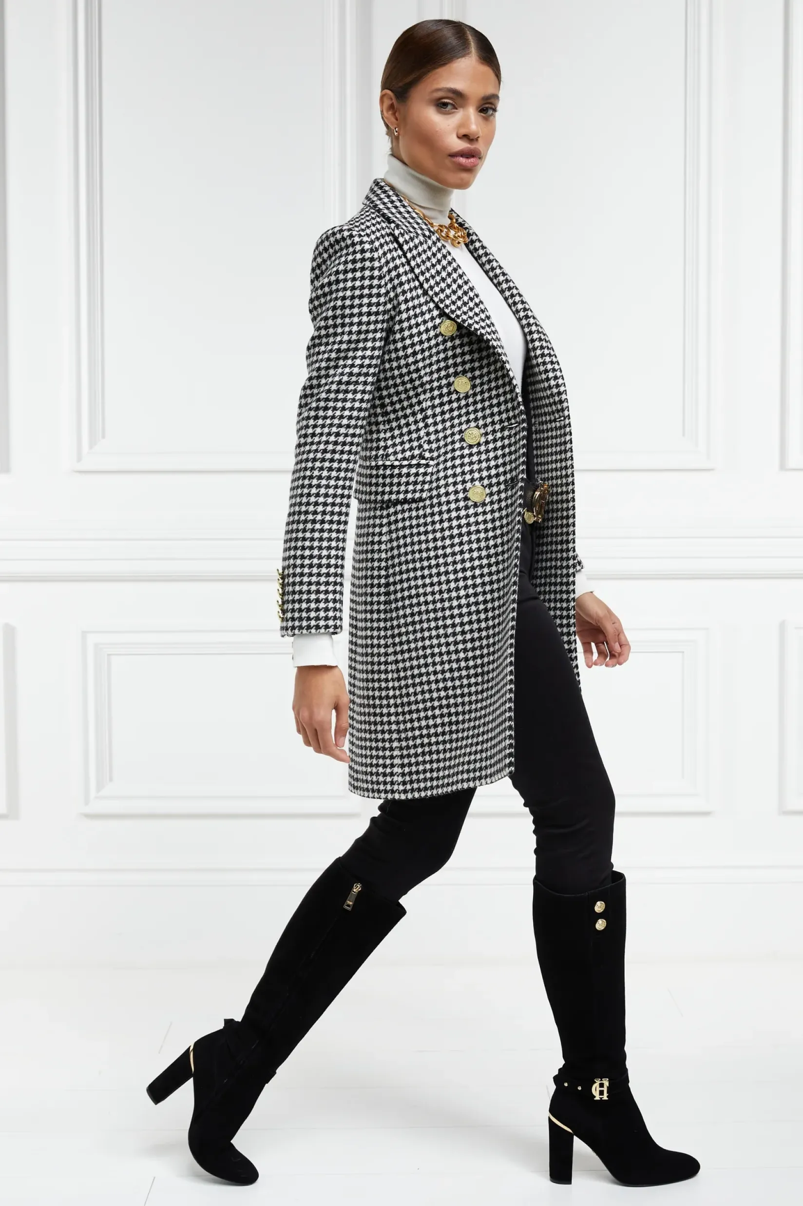 Holland Cooper Coats|In Stock Tailoring-Knightsbridge Coat Houndstooth
