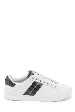 Holland Cooper Trainers|Footwear-Knightsbridge Court Trainer Black Croc