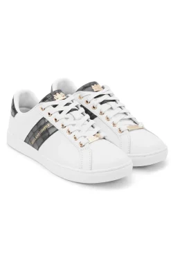 Holland Cooper Trainers|Footwear-Knightsbridge Court Trainer Black Croc