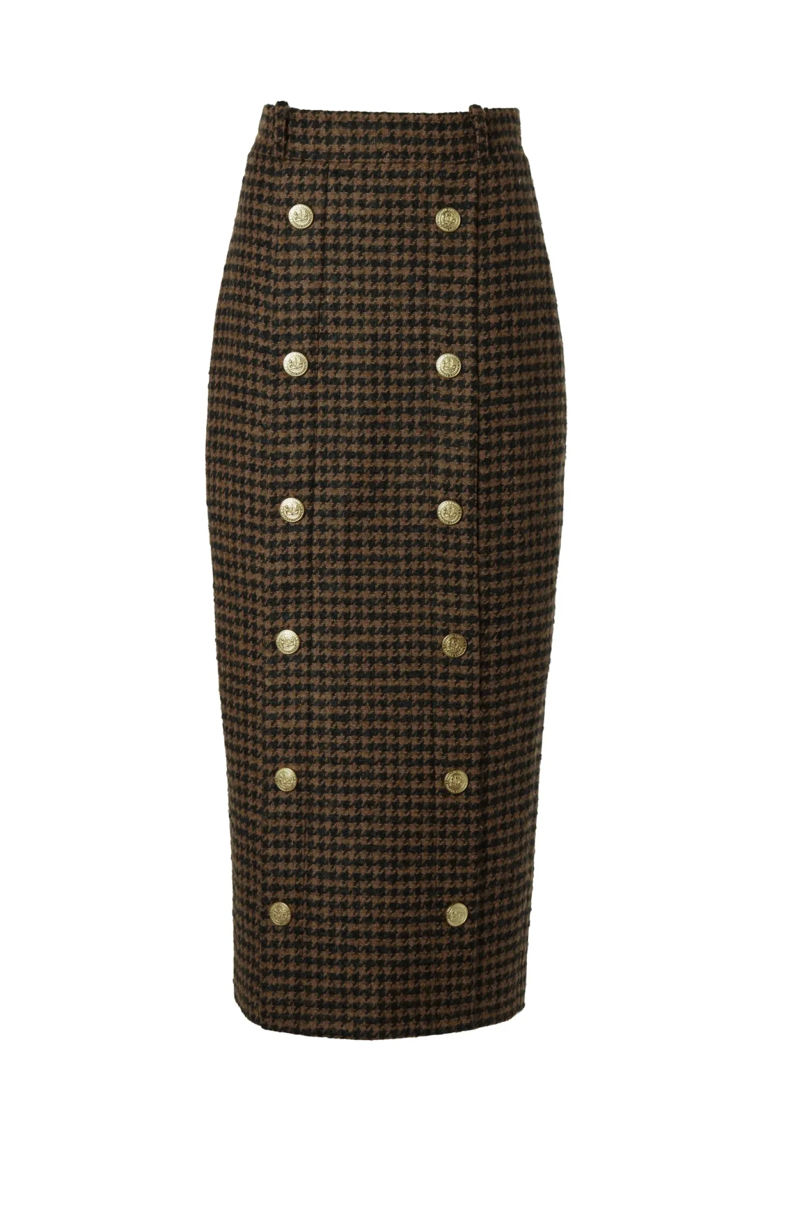 Holland Cooper Shop By Product|Skirts-Knightsbridge Maxi Skirt Chocolate Houndstooth