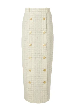 Holland Cooper Skirts|Shop By Product-Knightsbridge Maxi Skirt Ivory Sparkle Tweed