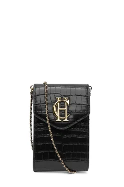Holland Cooper The Perfect Gesture|Crossbody Bags-Knightsbridge Phone Pouch Black Croc