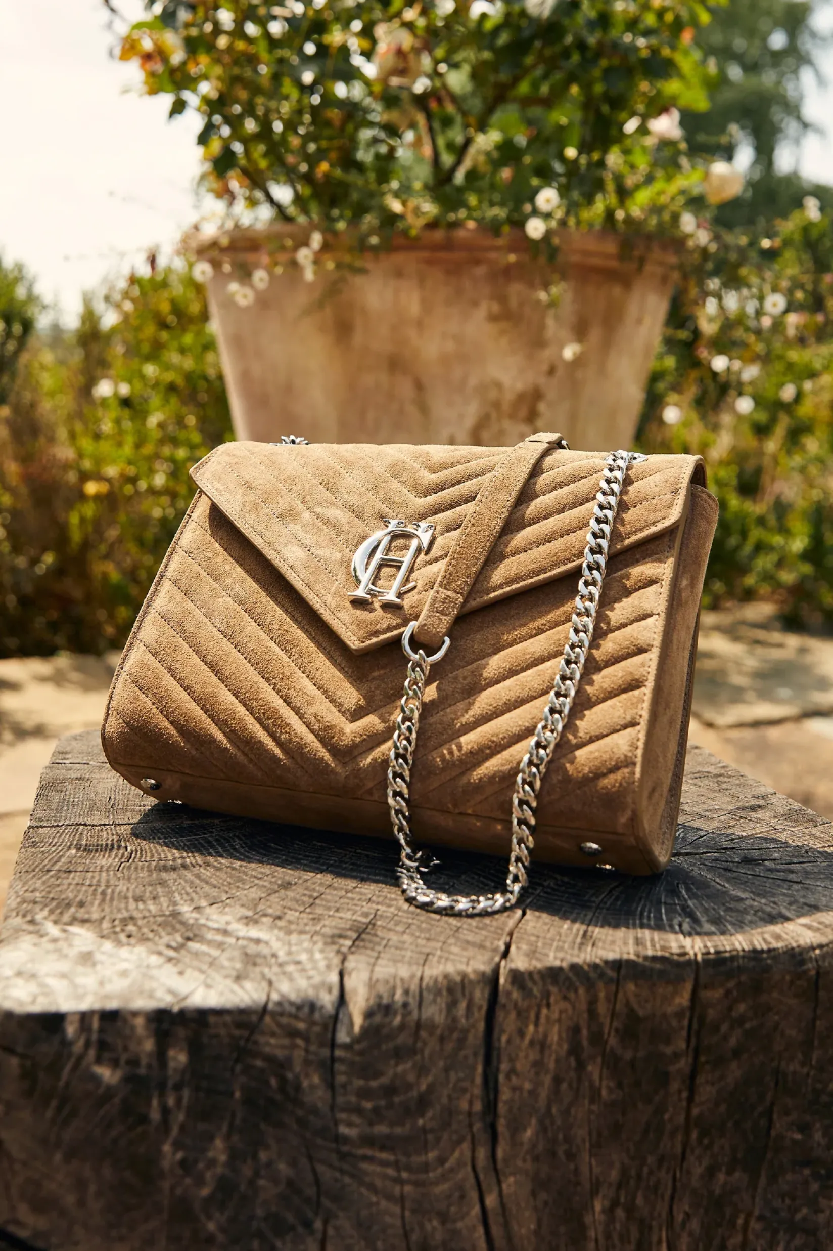 Holland Cooper Shoulder Bags|Bags-Knightsbridge Shoulder Bag Taupe Suede