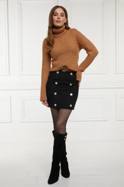 Holland Cooper Skirts|In Stock Tailoring-Knightsbridge Skirt Soft Black Tan