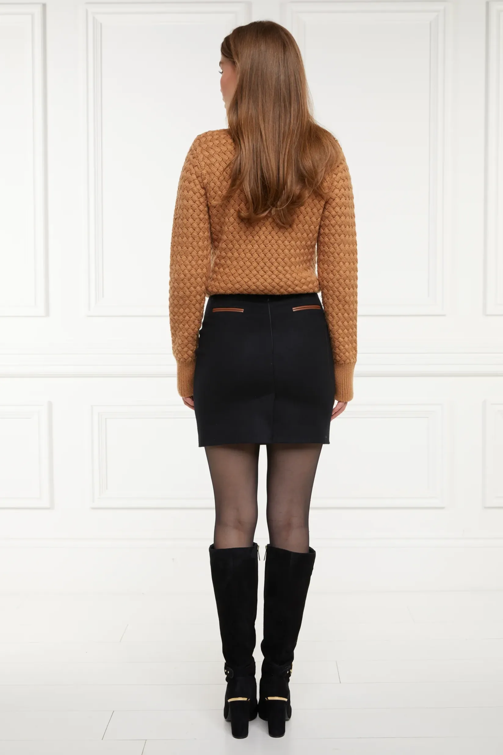 Holland Cooper Skirts|In Stock Tailoring-Knightsbridge Skirt Soft Black Tan