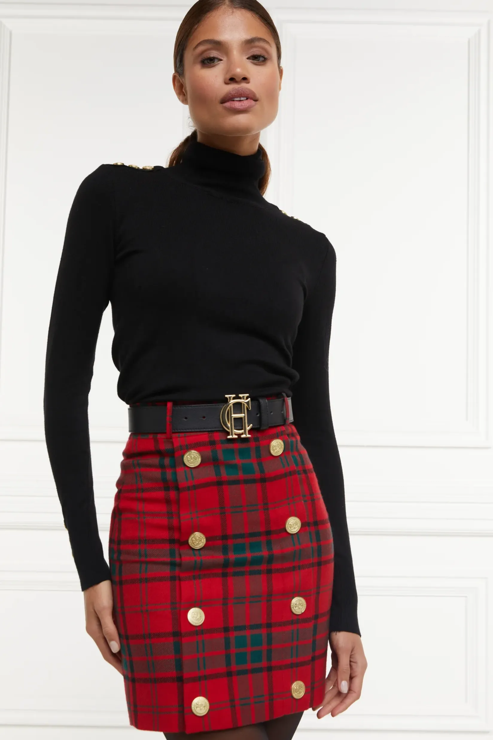 Holland Cooper Skirts|In Stock Tailoring-Knightsbridge Skirt Red Tartan