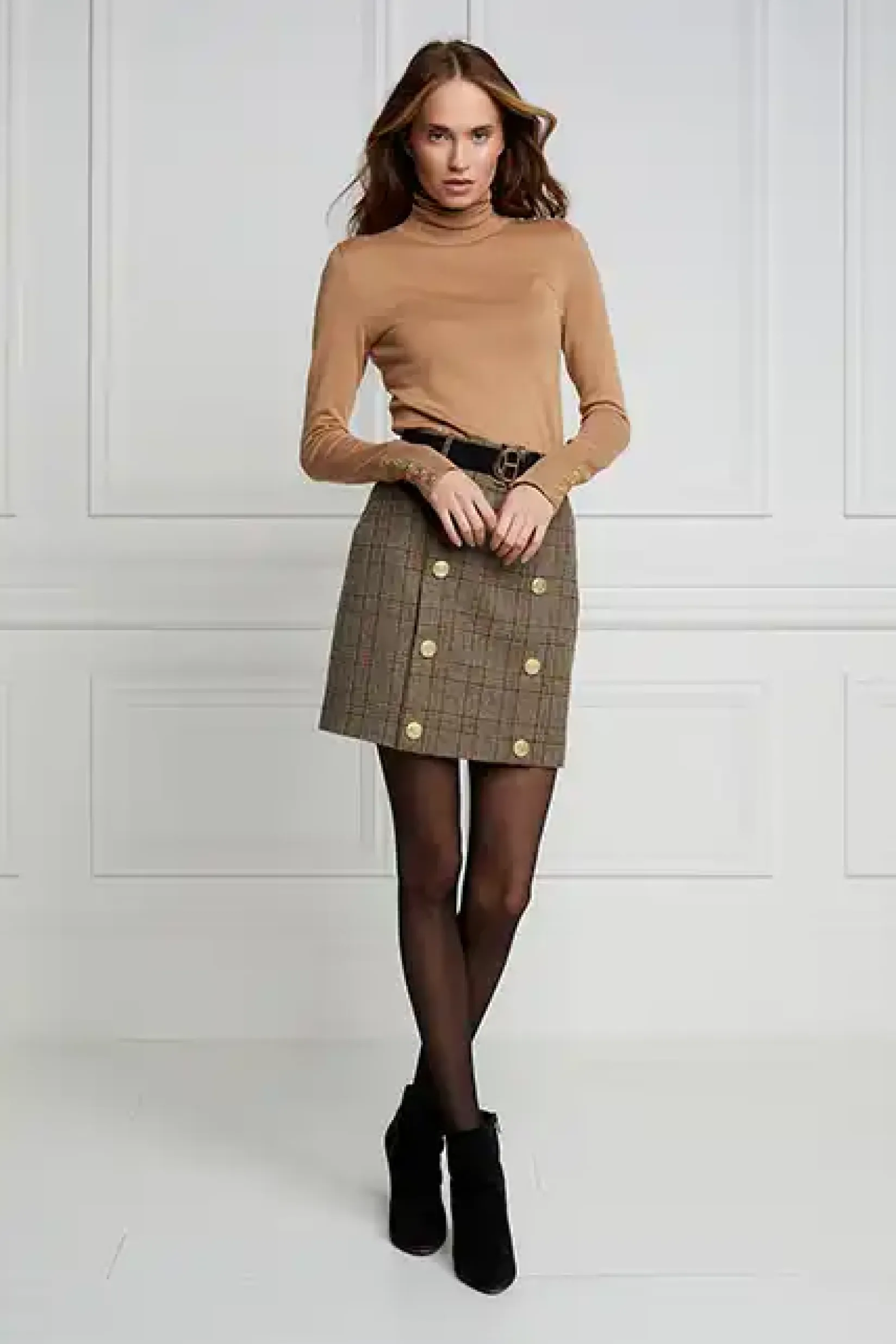 Holland Cooper Skirts-Knightsbridge Skirt Bourbon Tweed