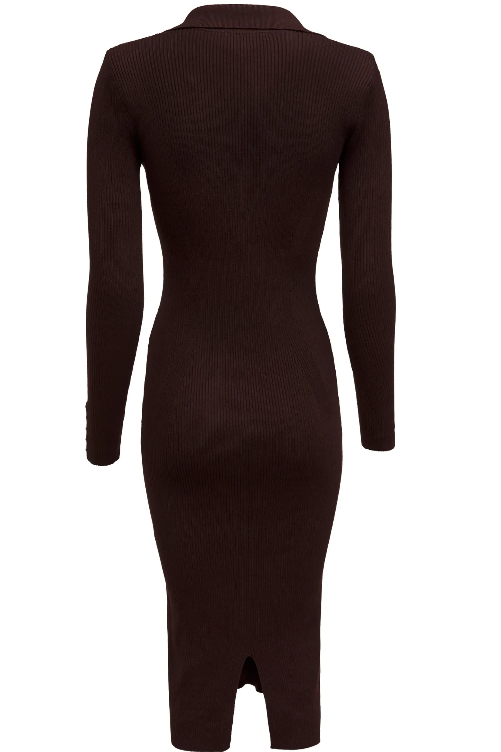 Holland Cooper Gifts For Her|Knitwear-Knitted Shirt Dress Chocolate