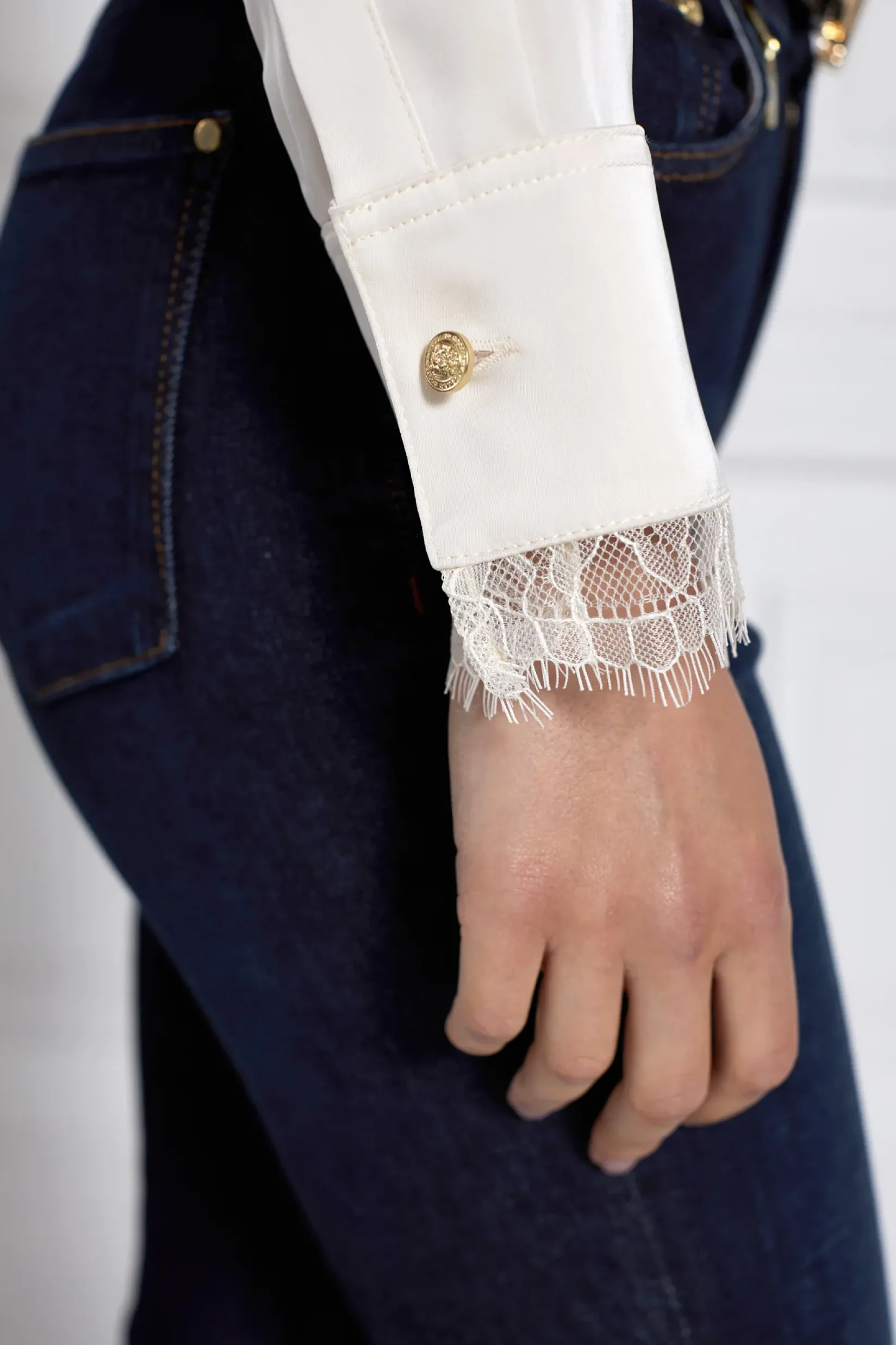 Holland Cooper Shirts & Blouses|Back In Stock-Lace V-Neck Blouse Oyster