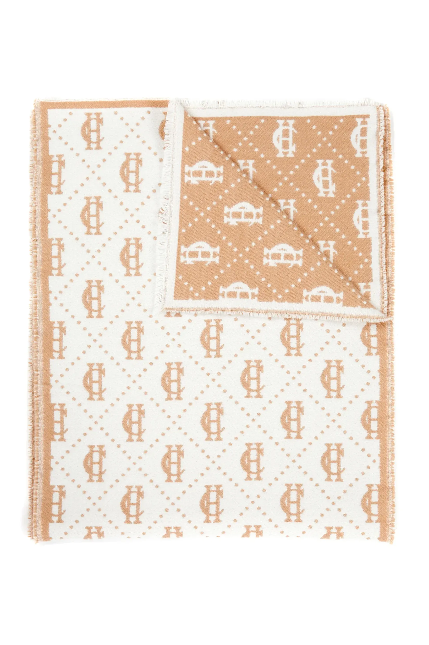 Holland Cooper The Perfect Gesture|Gifts For Him-Lightweight Monogram Scarf Camel Cream