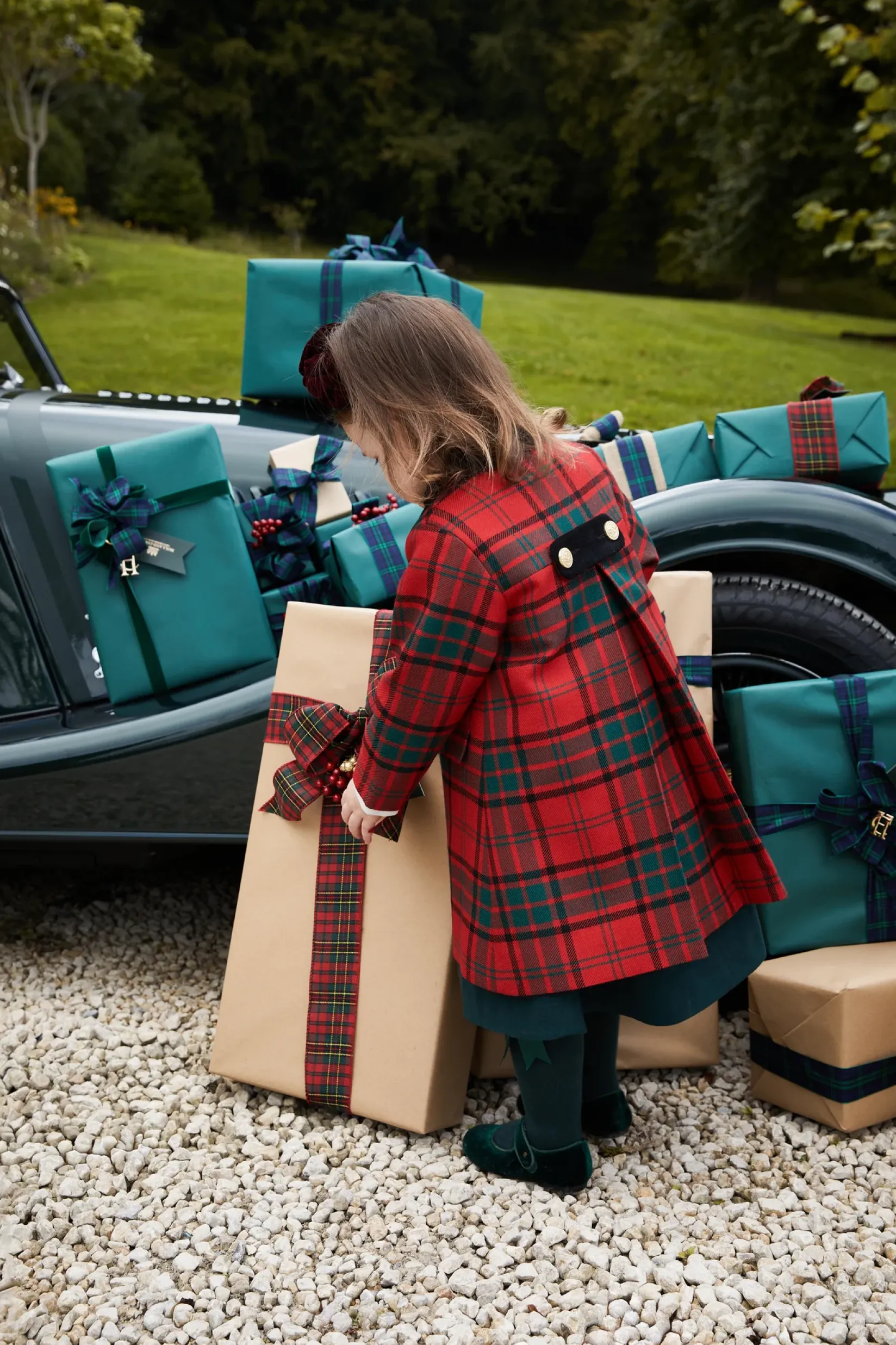 Holland Cooper Little Tailoring|Little Gifting-Little Town Coat Red Tartan