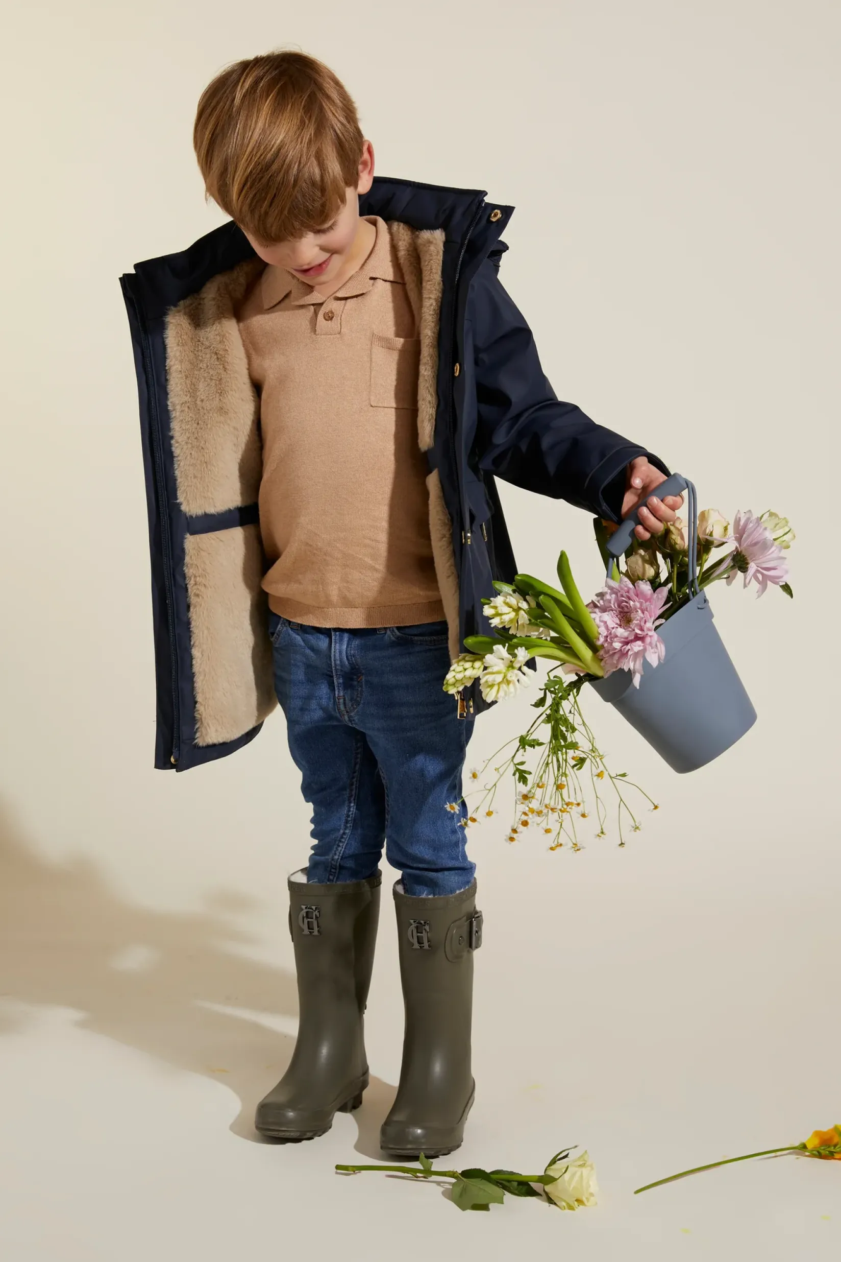Holland Cooper Little Gifting|The Wellie Den-Little Wellie - Junior Dinosaur Green