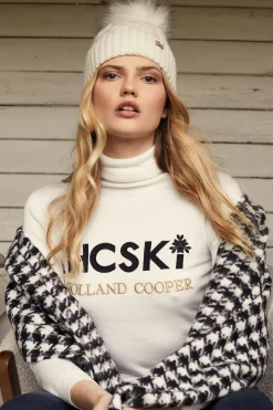 Holland Cooper Knitwear|Knitwear & Thermals-Logo Ski Knit Winter White