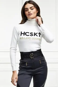 Holland Cooper Knitwear|Knitwear & Thermals-Logo Ski Knit Winter White