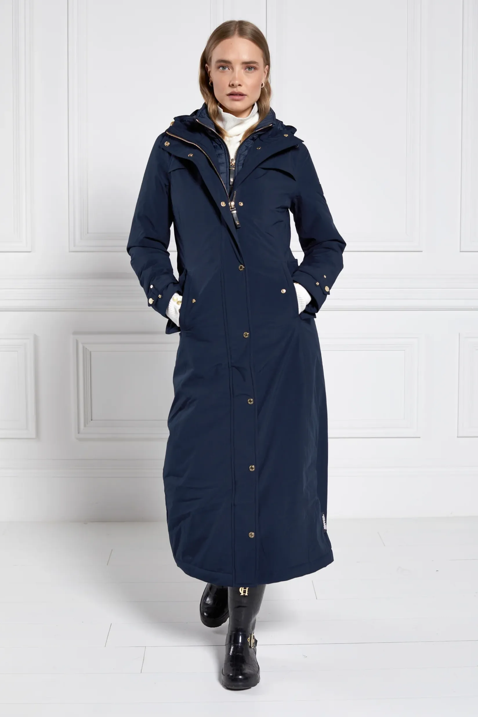 Holland Cooper Jackets|Shop By Product-Longline Training Coat Ink Navy