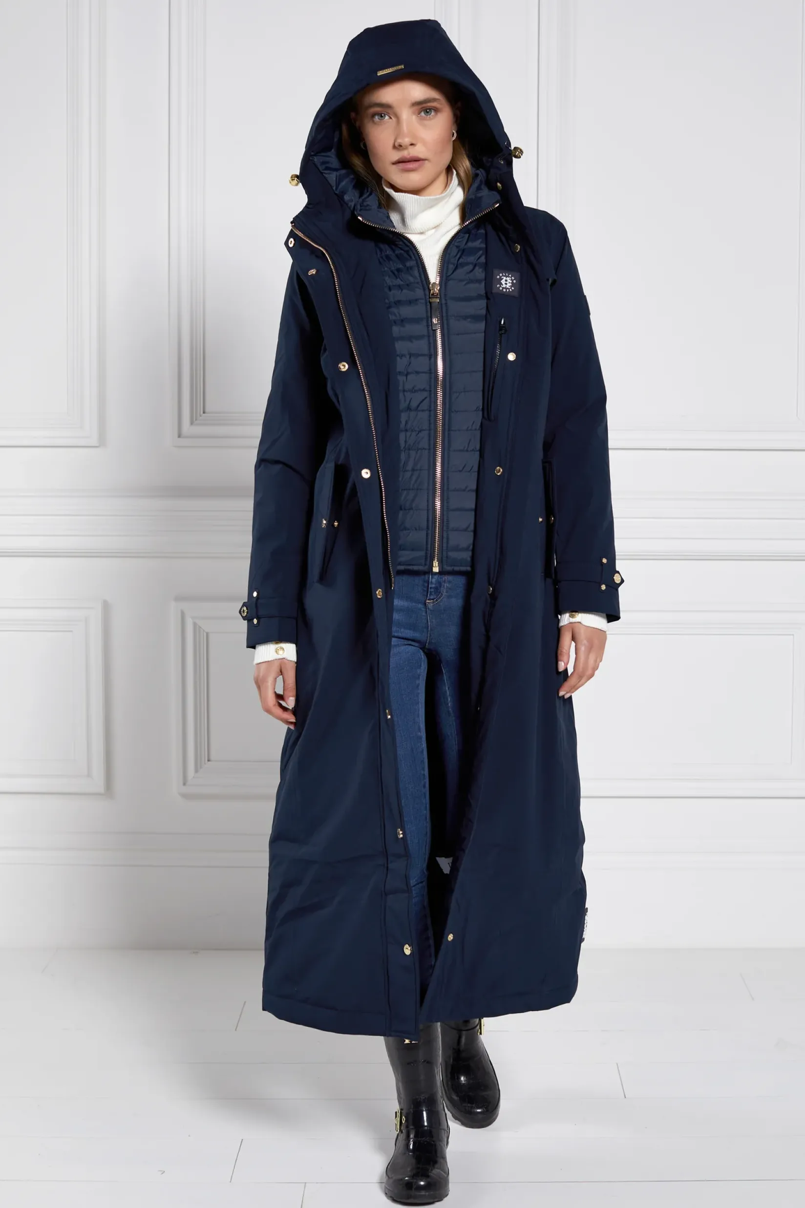 Holland Cooper Jackets|Shop By Product-Longline Training Coat Ink Navy