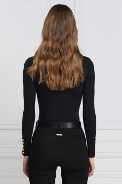 Holland Cooper Bodysuits|Workwear Wardrobe-Long Sleeve Bodysuit Black