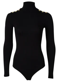 Holland Cooper Bodysuits|Workwear Wardrobe-Long Sleeve Bodysuit Black