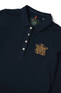 Holland Cooper Polo Shirts & Tees|Equestrian Casualwear-Long Sleeve Crest Polo