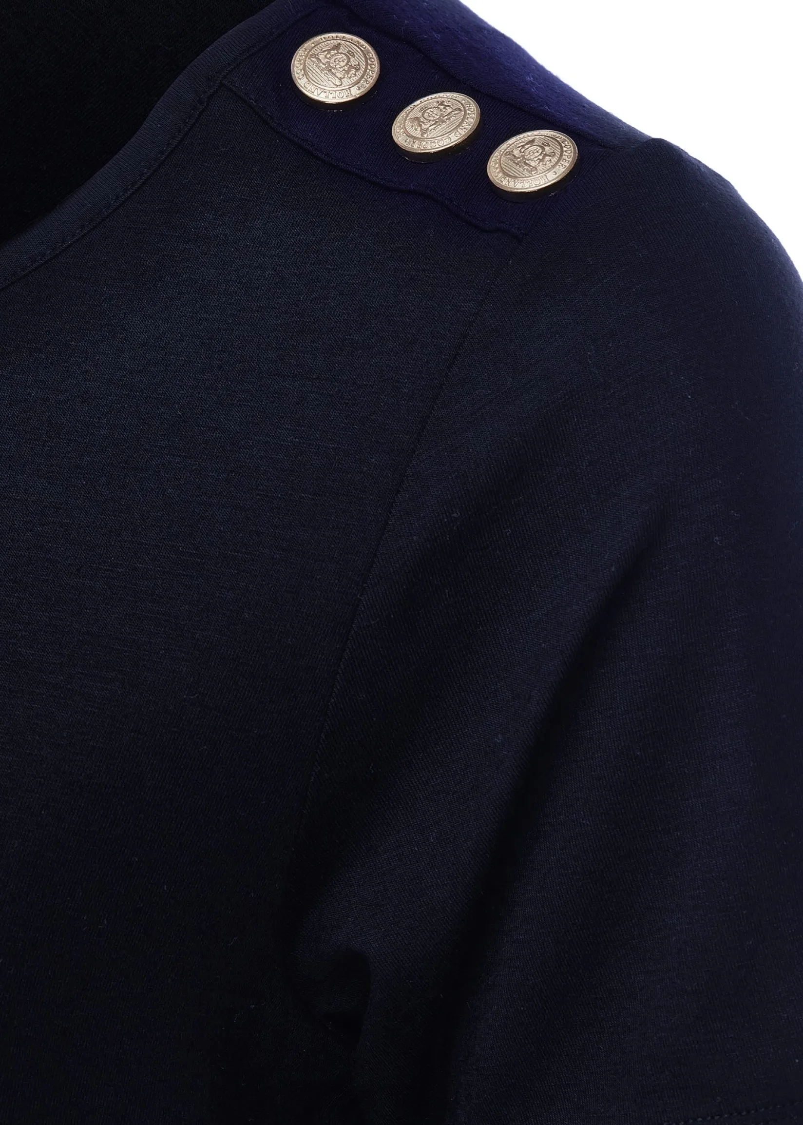 Holland Cooper Tees|Tops-Long Sleeve V-Neck Tee Ink Navy