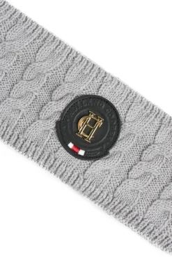 Holland Cooper Headwear|Accessories-Luxe Cable Knit Headband Grey Marl