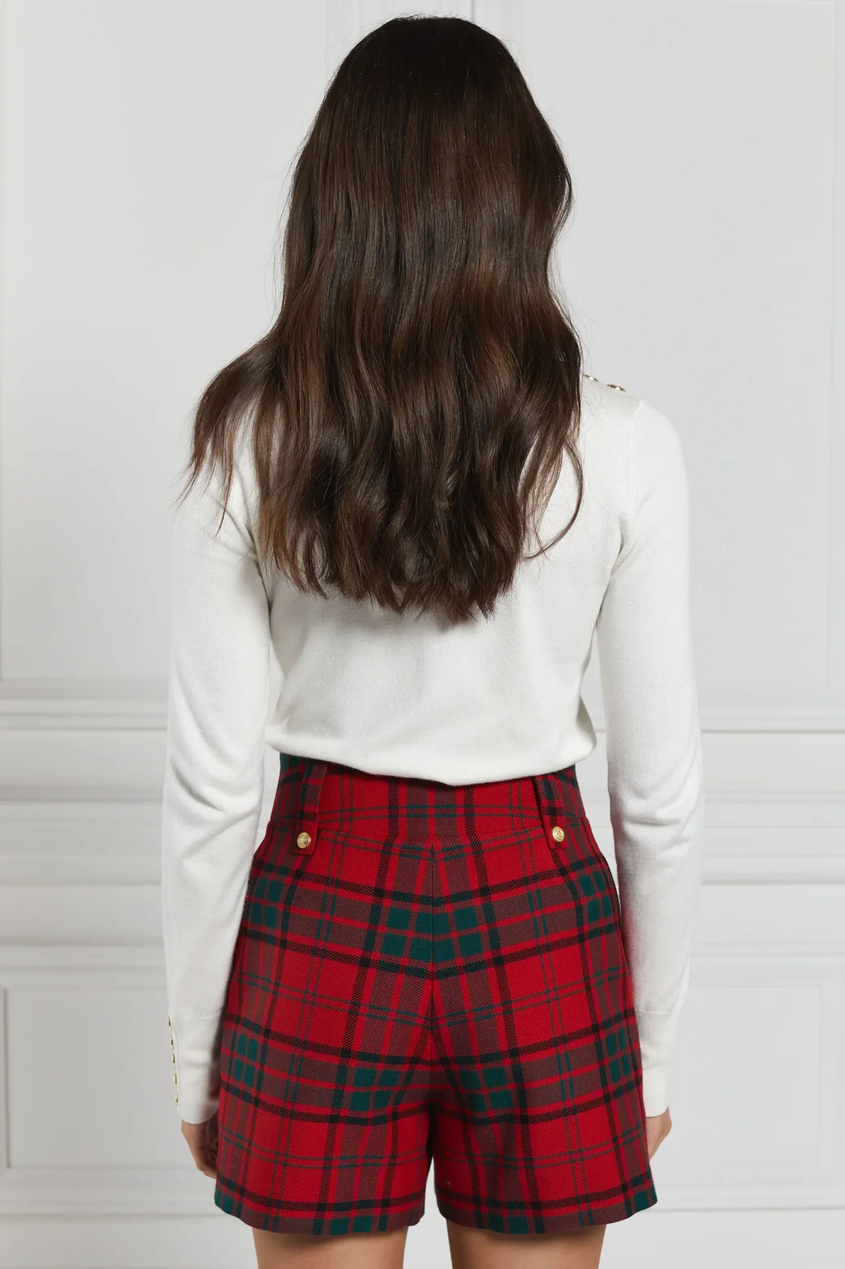 Holland Cooper Shorts|In Stock Tailoring-Luxe Tailored Short Red Tartan