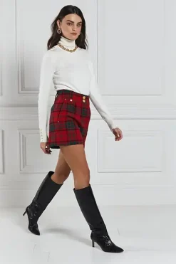 Holland Cooper Shorts|In Stock Tailoring-Luxe Tailored Short Red Tartan