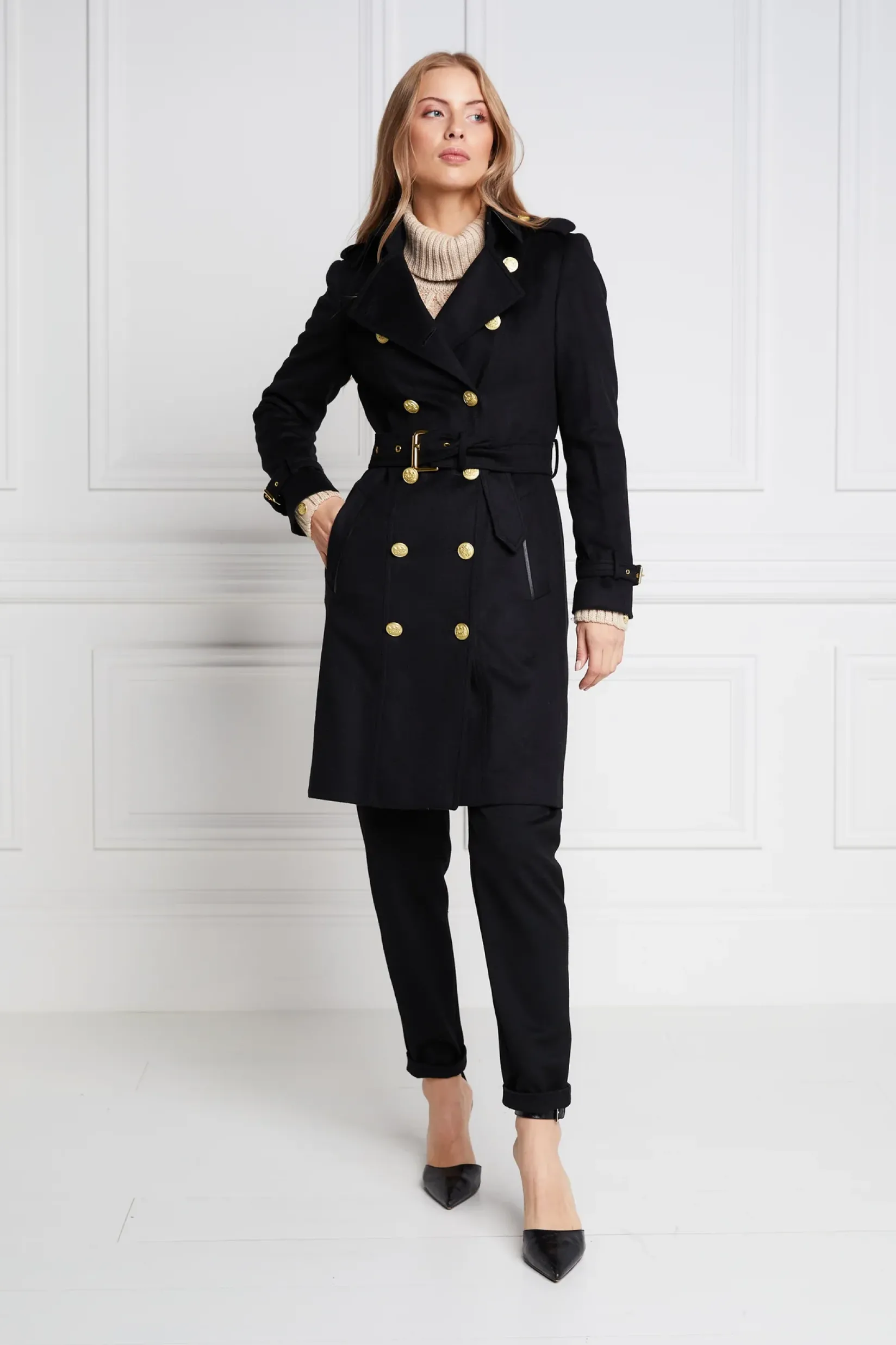 Holland Cooper Trench Coats|Coats-Marlborough Trench Coat Soft Black