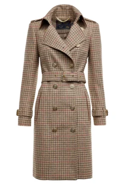 Holland Cooper Trench Coats|Coats-Marlborough Trench Coat Charlton Tweed