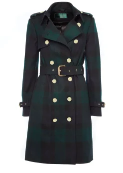 Holland Cooper Trench Coats|Coats-Marlborough Trench Coat Blackwatch