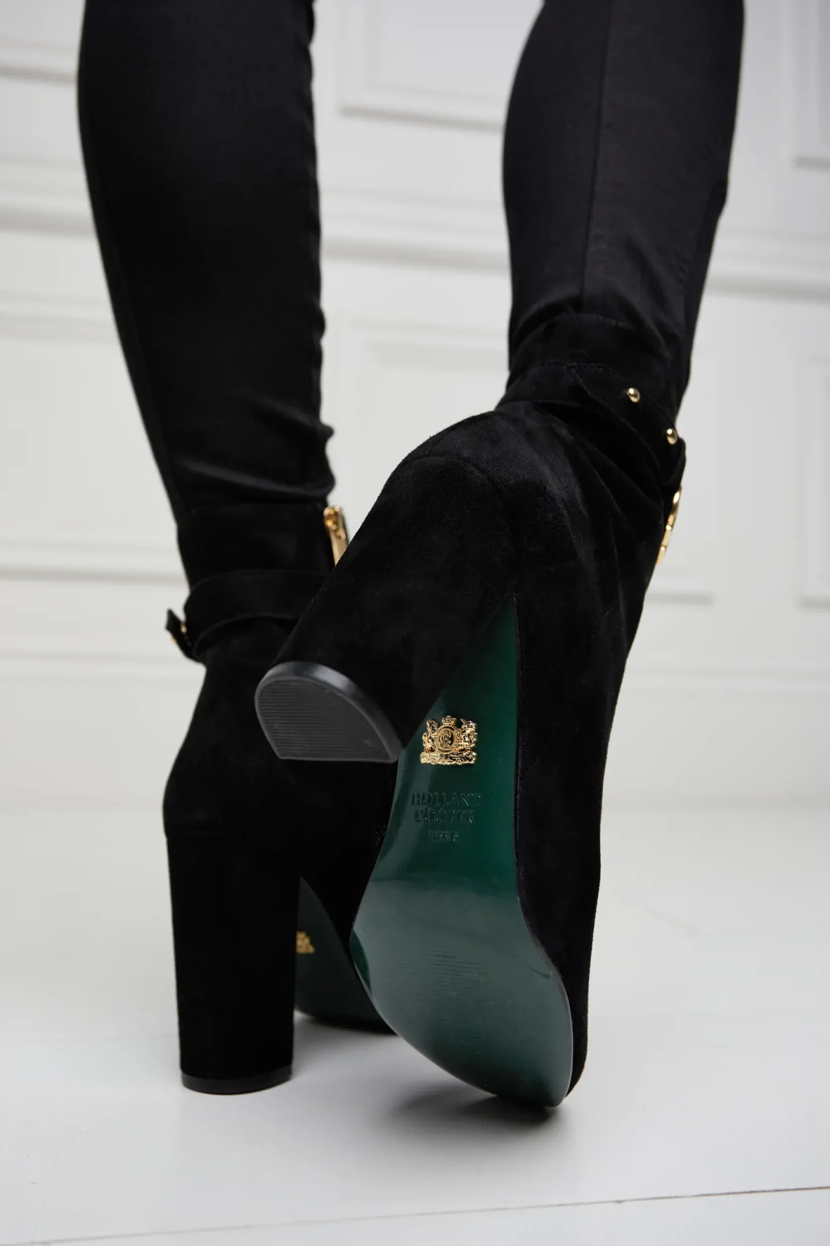 Holland Cooper Gifts For Her|Boots-Mayfair Suede Ankle Boot Black