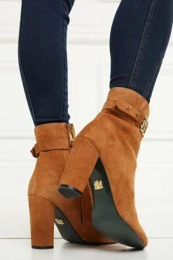 Holland Cooper Bestsellers|Footwear-Mayfair Suede Ankle Boot Tan