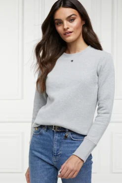 Holland Cooper Sweatshirts|Casualwear-Monogram Crew Neck Sweat Grit Marl