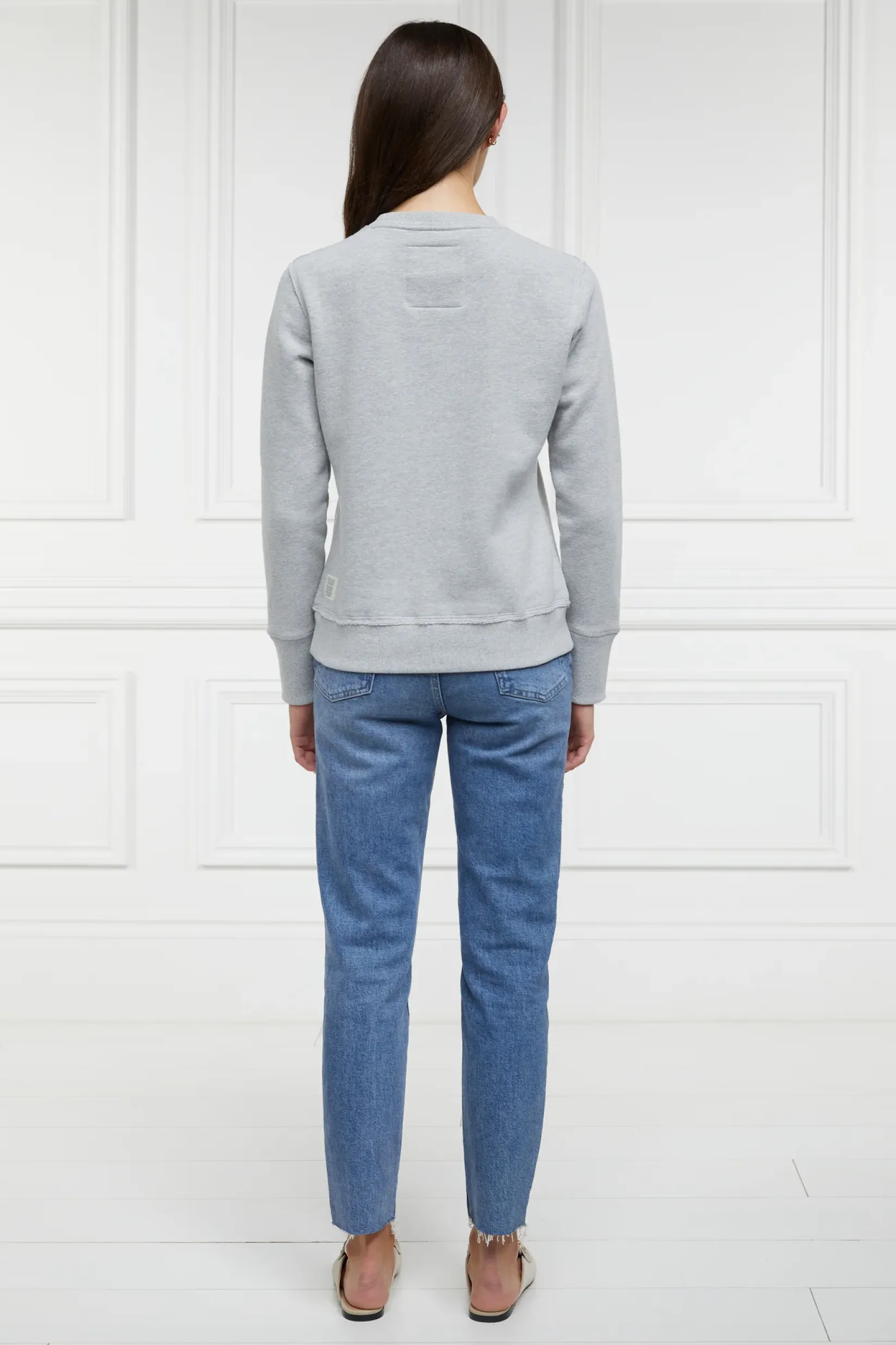 Holland Cooper Sweatshirts|Casualwear-Monogram Crew Neck Sweat Grit Marl