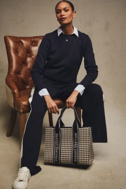Holland Cooper Sweatshirts|Casualwear-Monogram Crew Neck Sweat Ink Navy