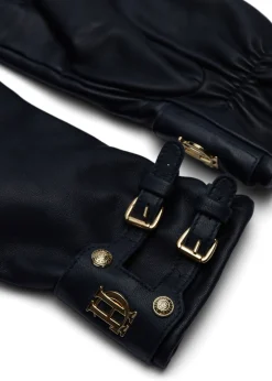 Holland Cooper Gloves|Gloves-Monogram Leather Gloves Ink Navy
