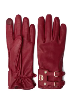 Holland Cooper Accessories|Shop Women-Monogram Leather Gloves Mulberry