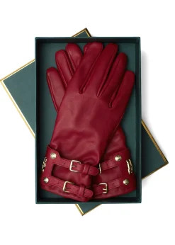 Holland Cooper Accessories|Shop Women-Monogram Leather Gloves Mulberry