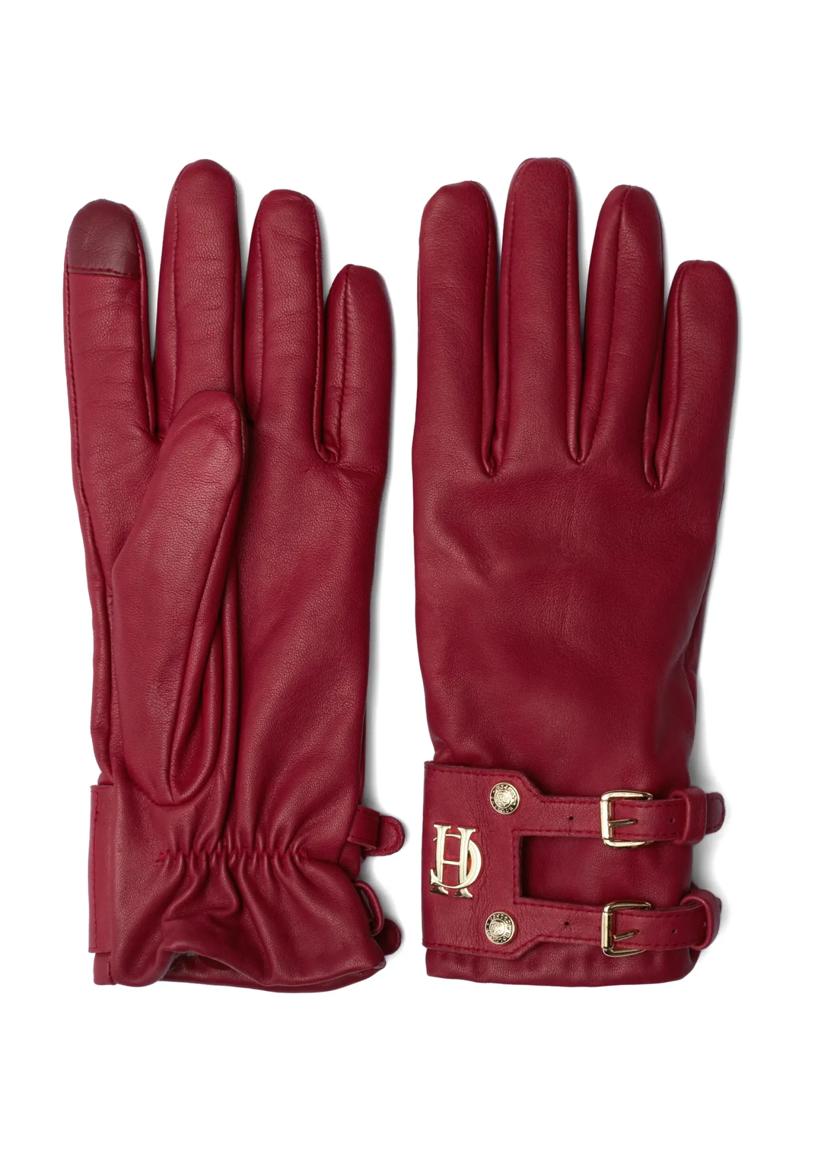 Holland Cooper Accessories|Shop Women-Monogram Leather Gloves Mulberry