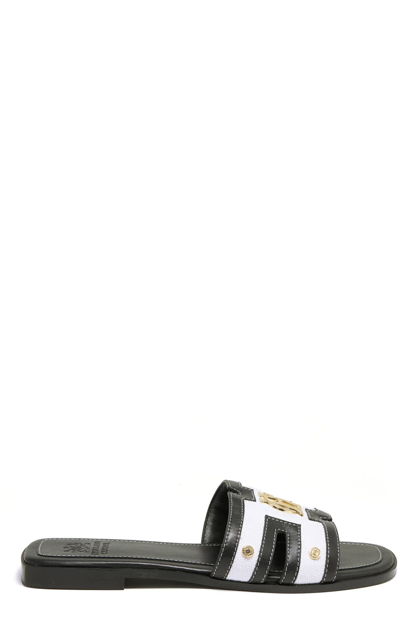 Holland Cooper Sandals|Bestsellers-Monogram Slides Black Canvas