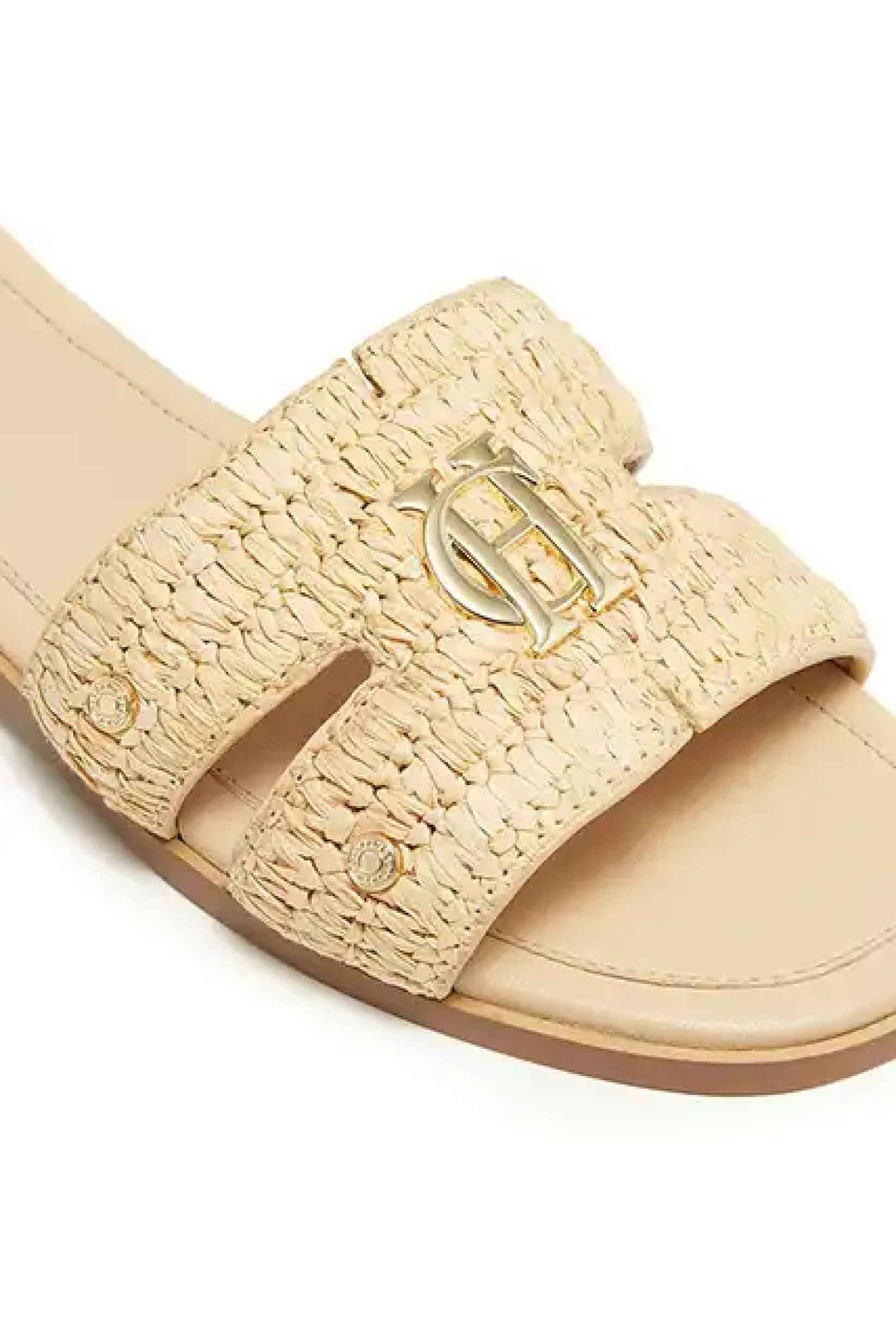 Holland Cooper Sandals|Footwear-Monogram Slides Natural Straw