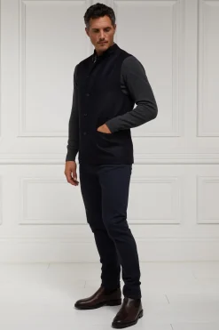 Holland Cooper Gifts For Him|Gilets-Nehru Gilet Navy Loxley