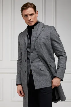 Holland Cooper Gifts For Him|Gilets-Nehru Gilet Mono Herringbone