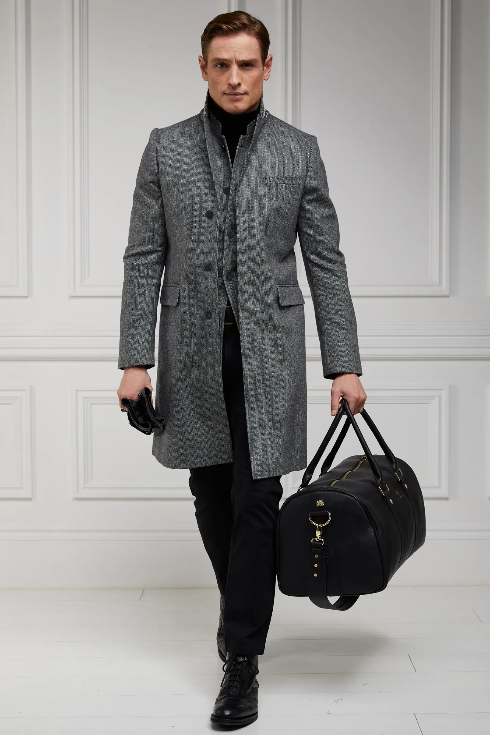 Holland Cooper Gifts For Him|Gilets-Nehru Gilet Mono Herringbone