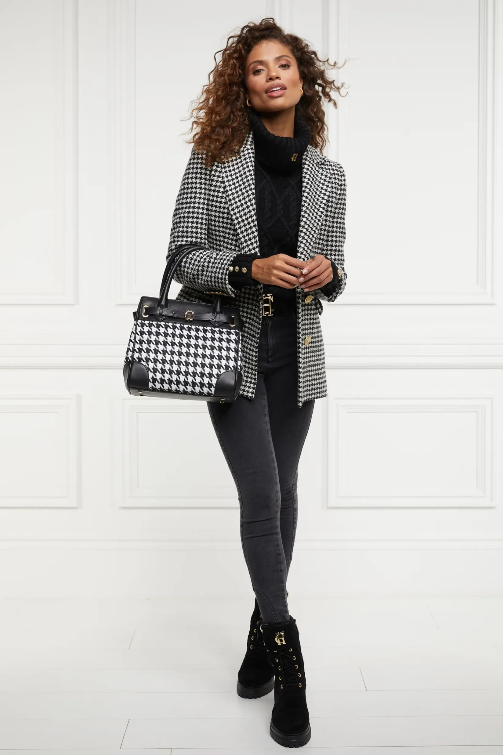 Holland Cooper Knitwear|Après Ski-Noveli Cable Knit Black