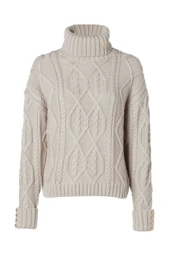 Holland Cooper Knitwear-Noveli Cable Knit Taupe