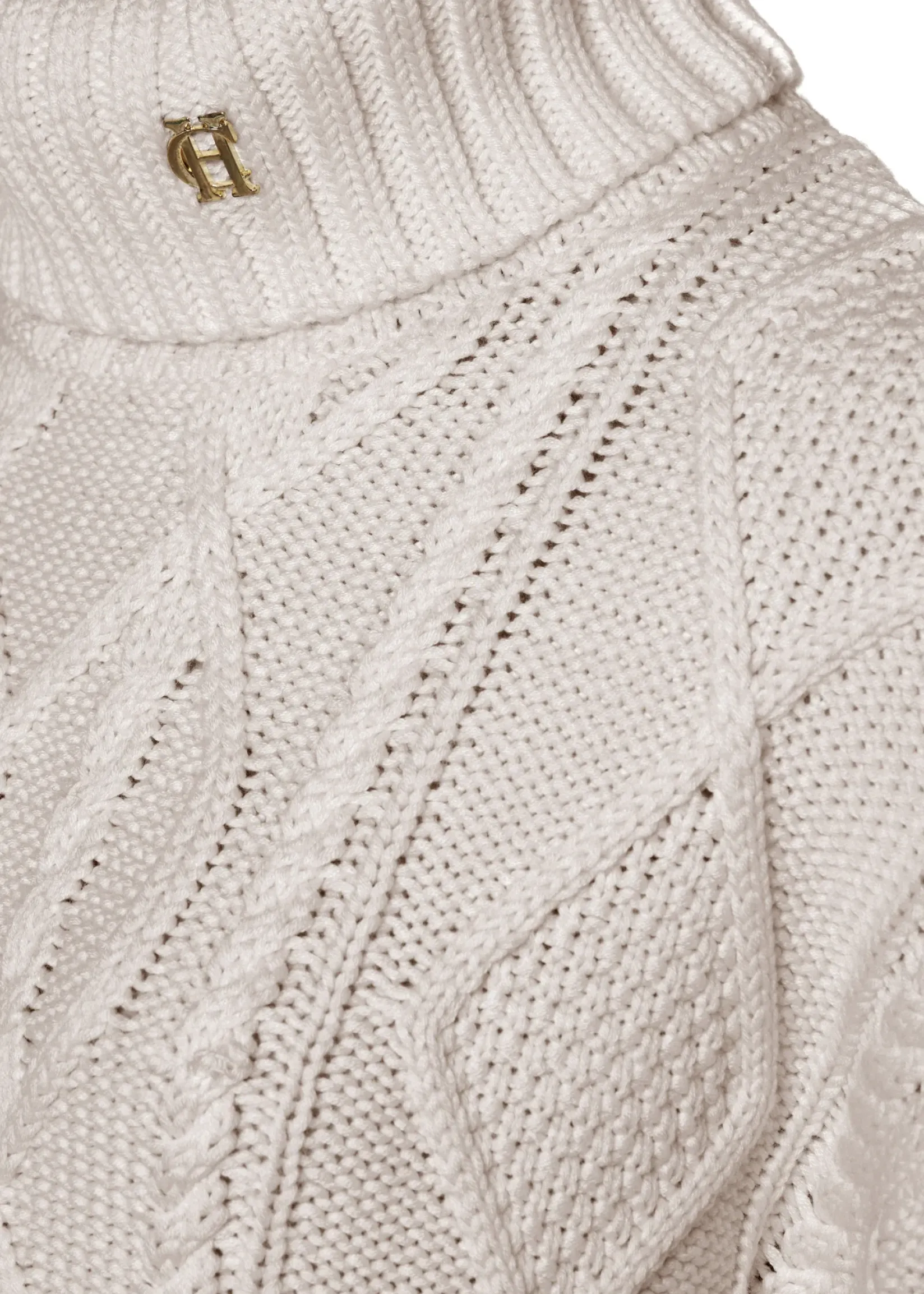 Holland Cooper Knitwear-Noveli Cable Knit Taupe