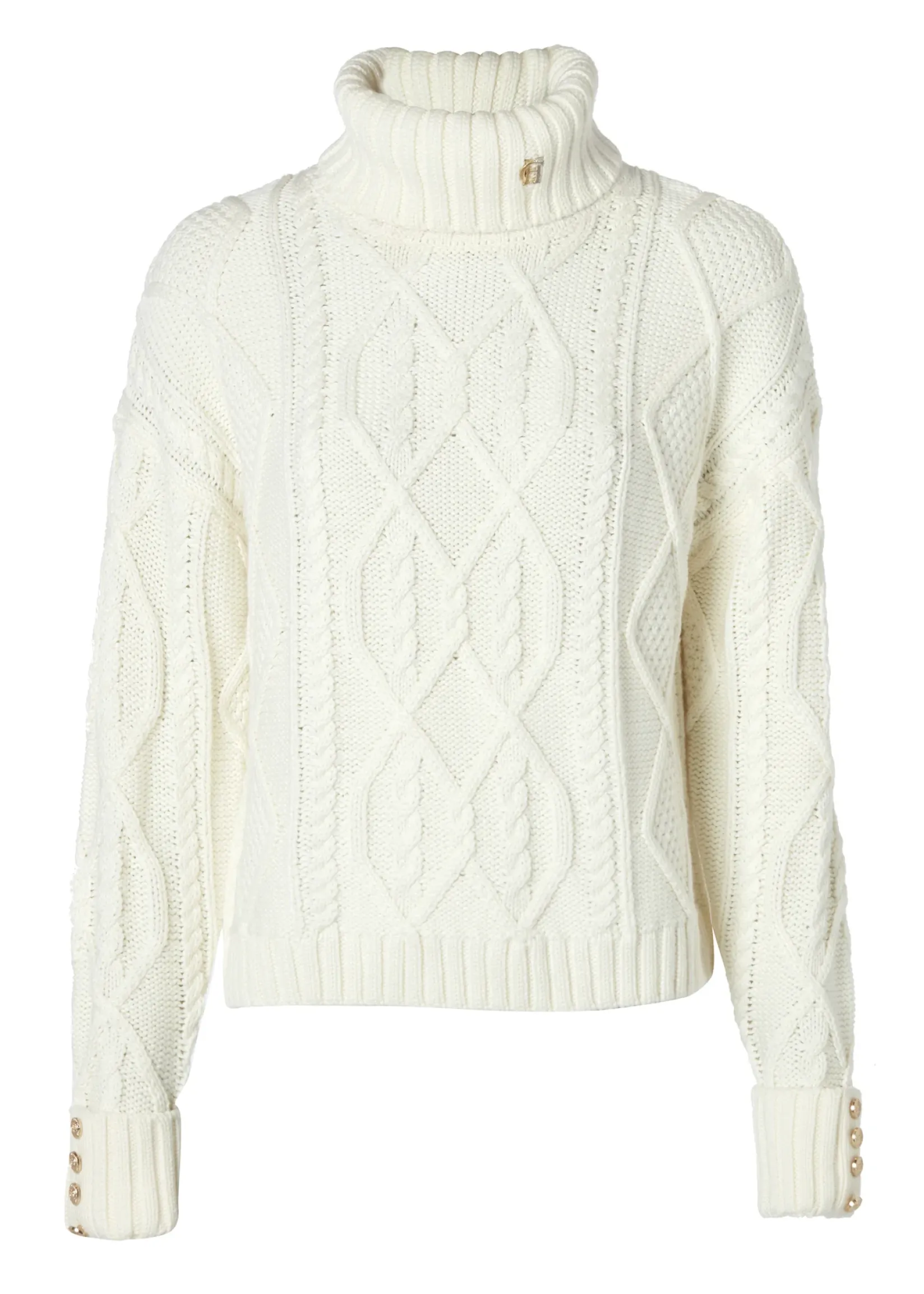 Holland Cooper Knitwear-Noveli Cable Knit Oyster