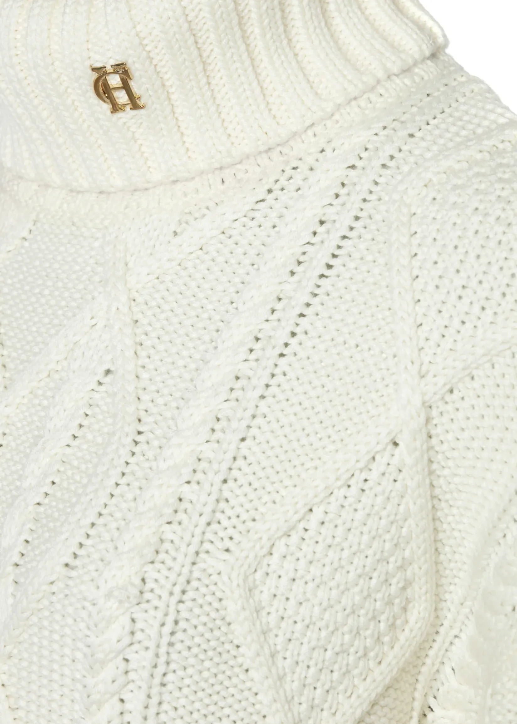 Holland Cooper Knitwear-Noveli Cable Knit Oyster
