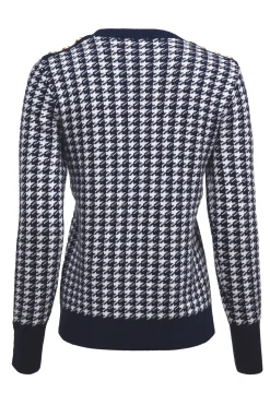 Holland Cooper Knitwear-Panel Crew Neck Knit Ink Navy